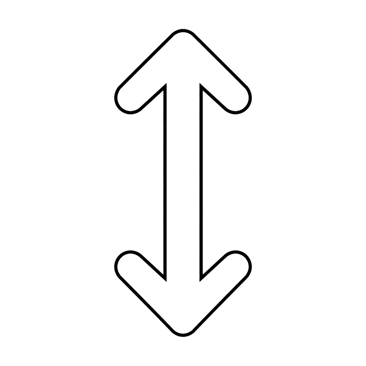 上下矢印のぬり絵用線画