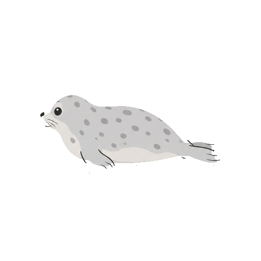 横向きで伏せるアザラシの全身イラスト