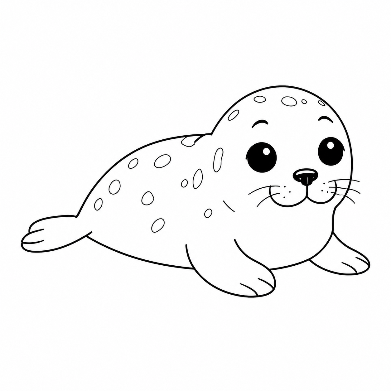 小さなアザラシの子どものぬりえ用線画