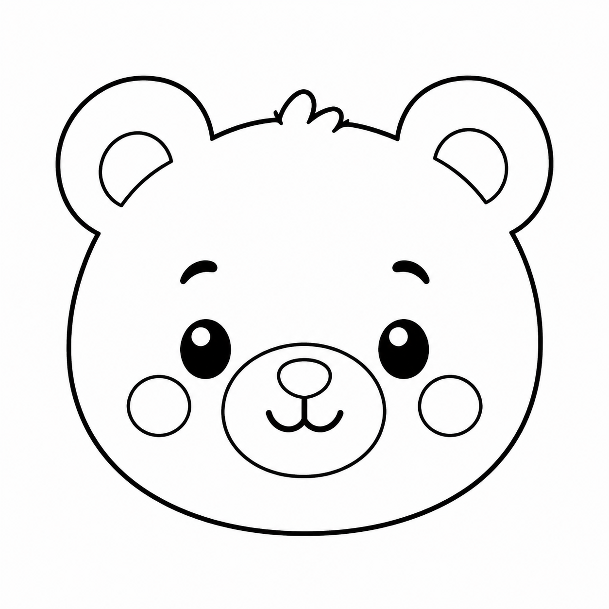 白いくまのぬり絵用線画