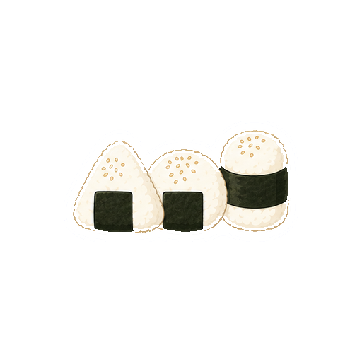 顔や文字がないおにぎりセットアイコン