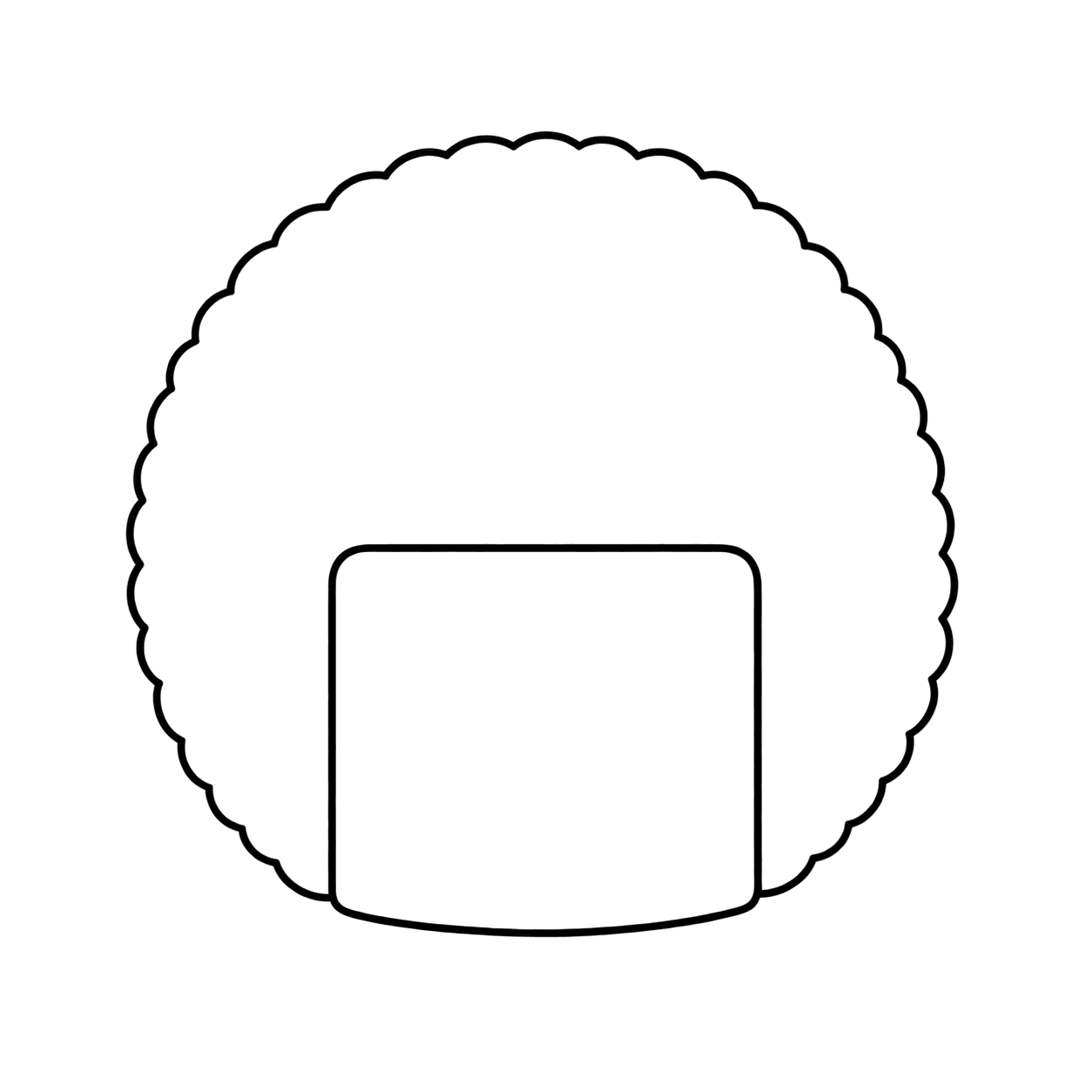 丸おにぎりのぬりえ用線画