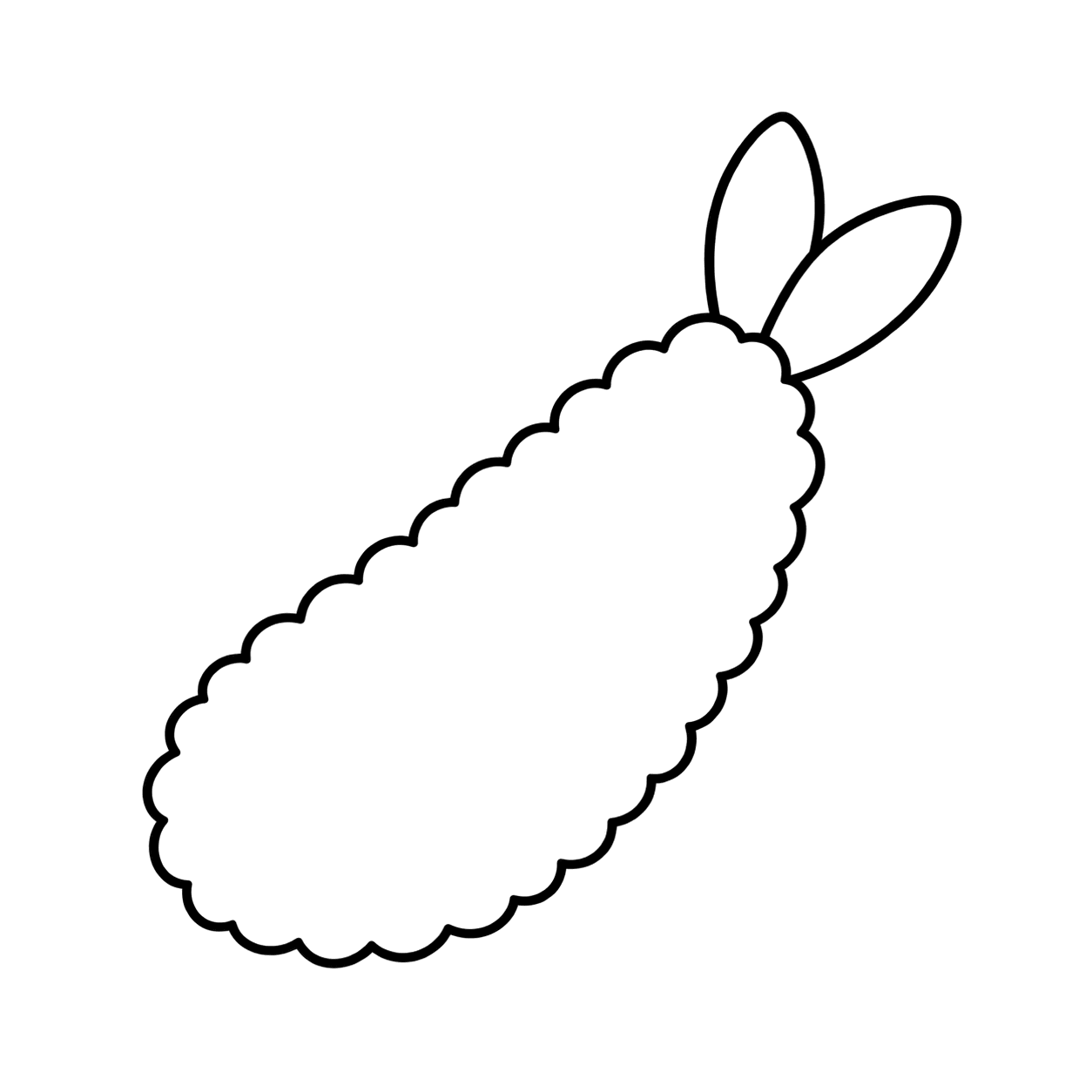 エビフライのぬりえ用線画