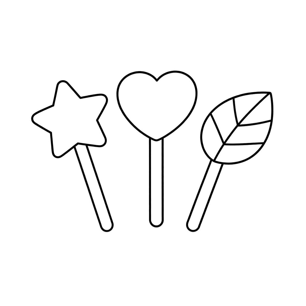 お弁当ピックのぬりえ用線画