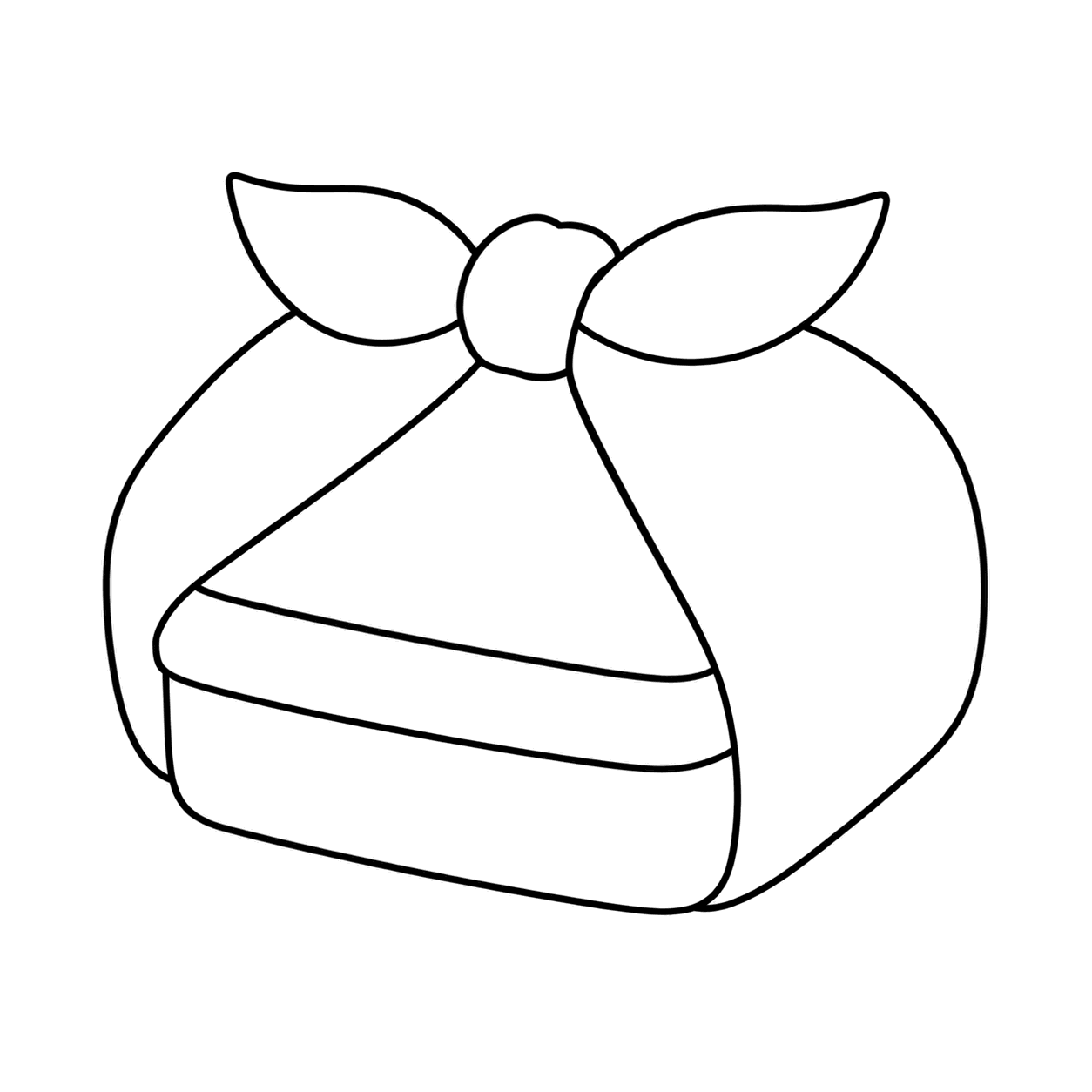 包んだお弁当のぬりえ用線画