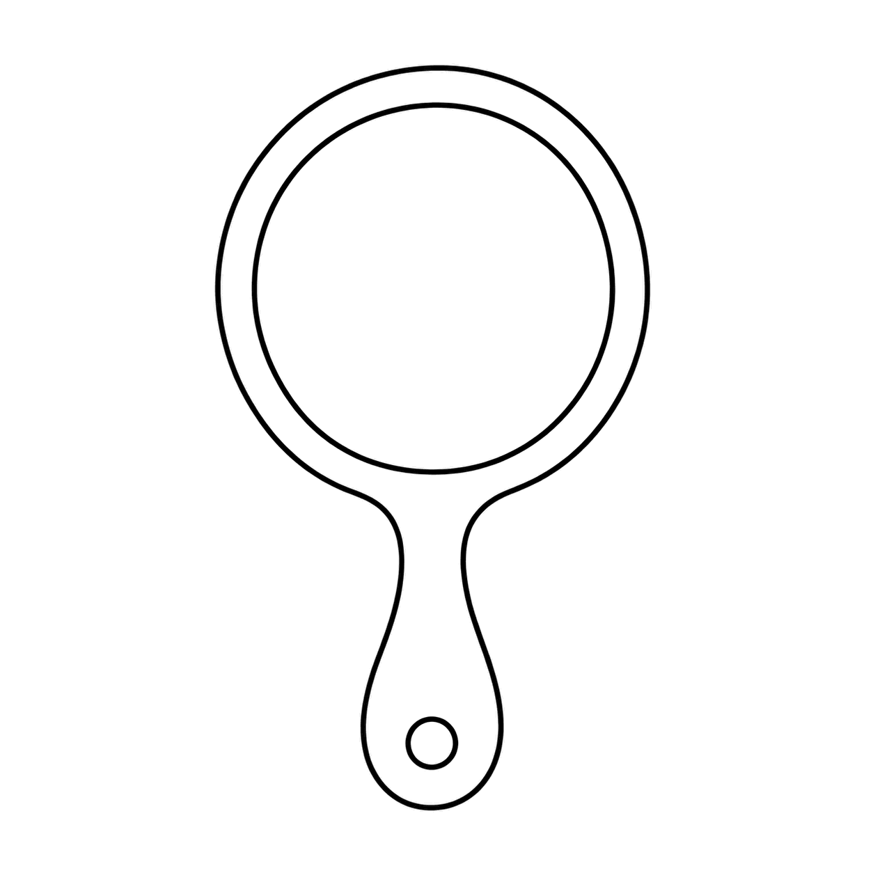 手鏡のぬりえ用線画
