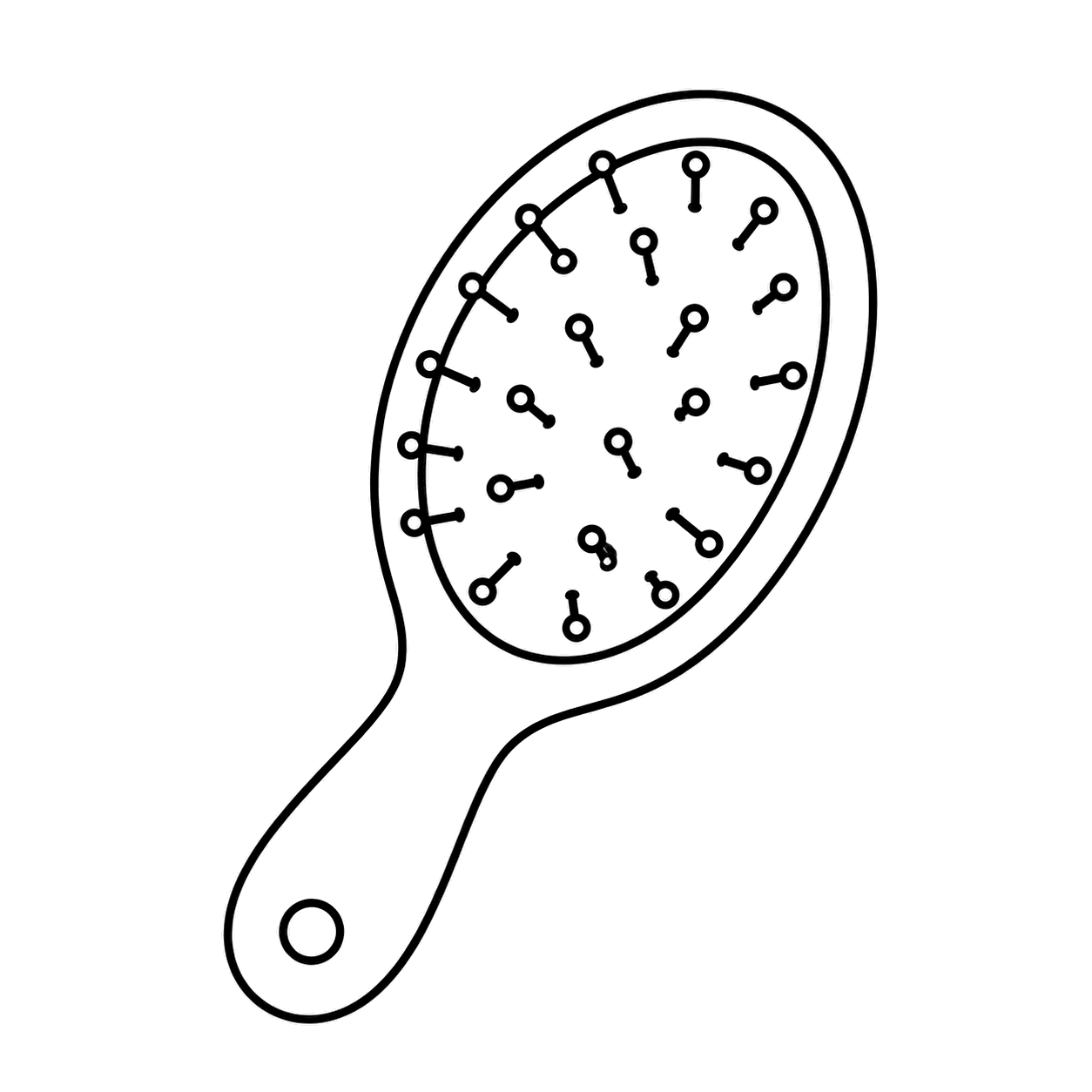ヘアブラシのぬりえ用線画