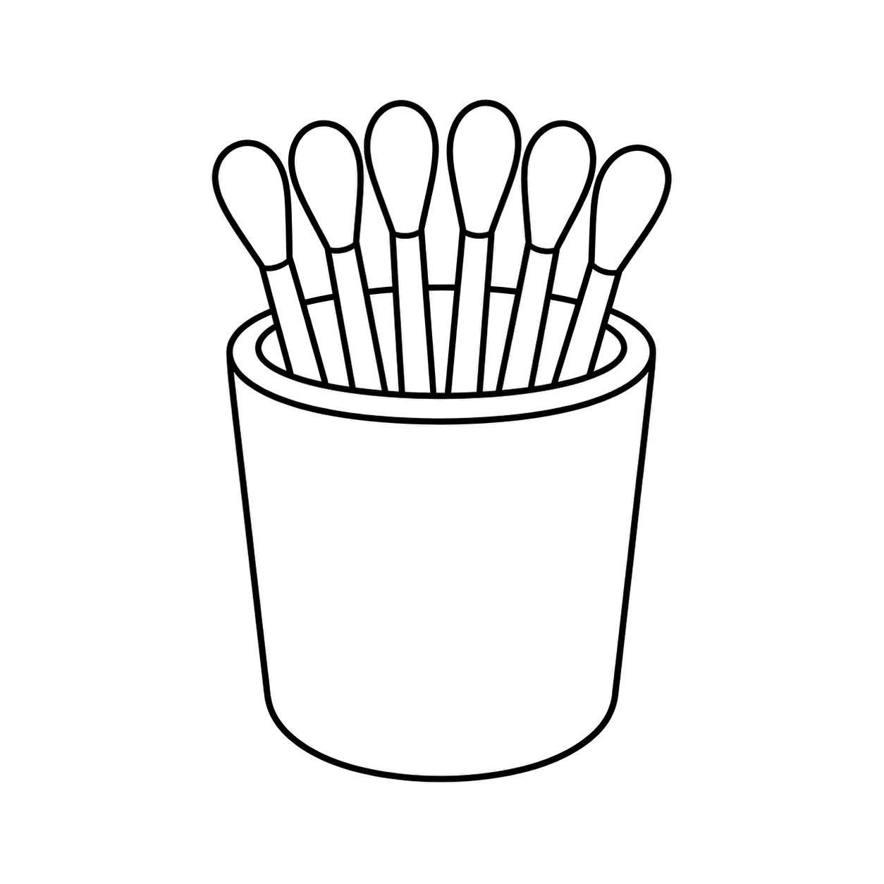 綿棒カップのぬりえ用線画