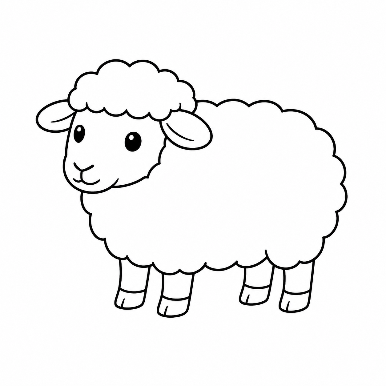 羊のぬりえ用線画