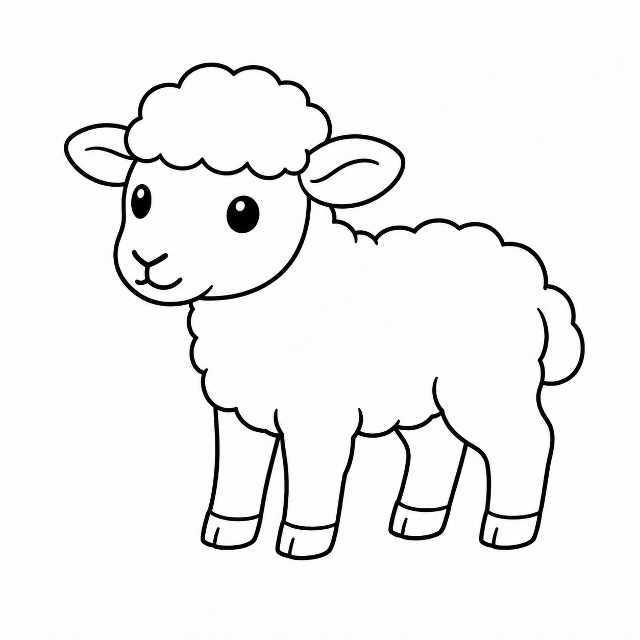 子羊のぬりえ用線画