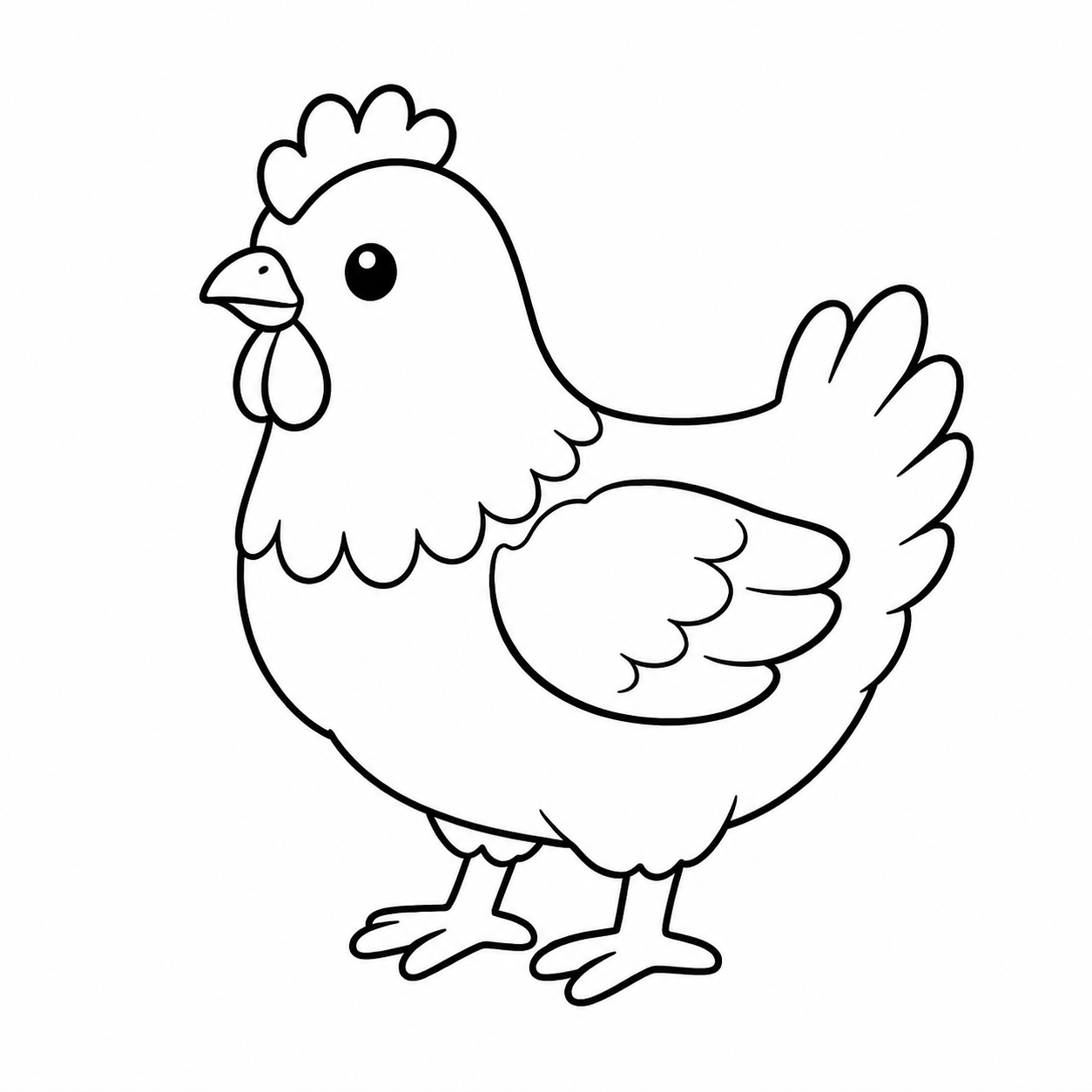 めんどりのぬりえ用線画