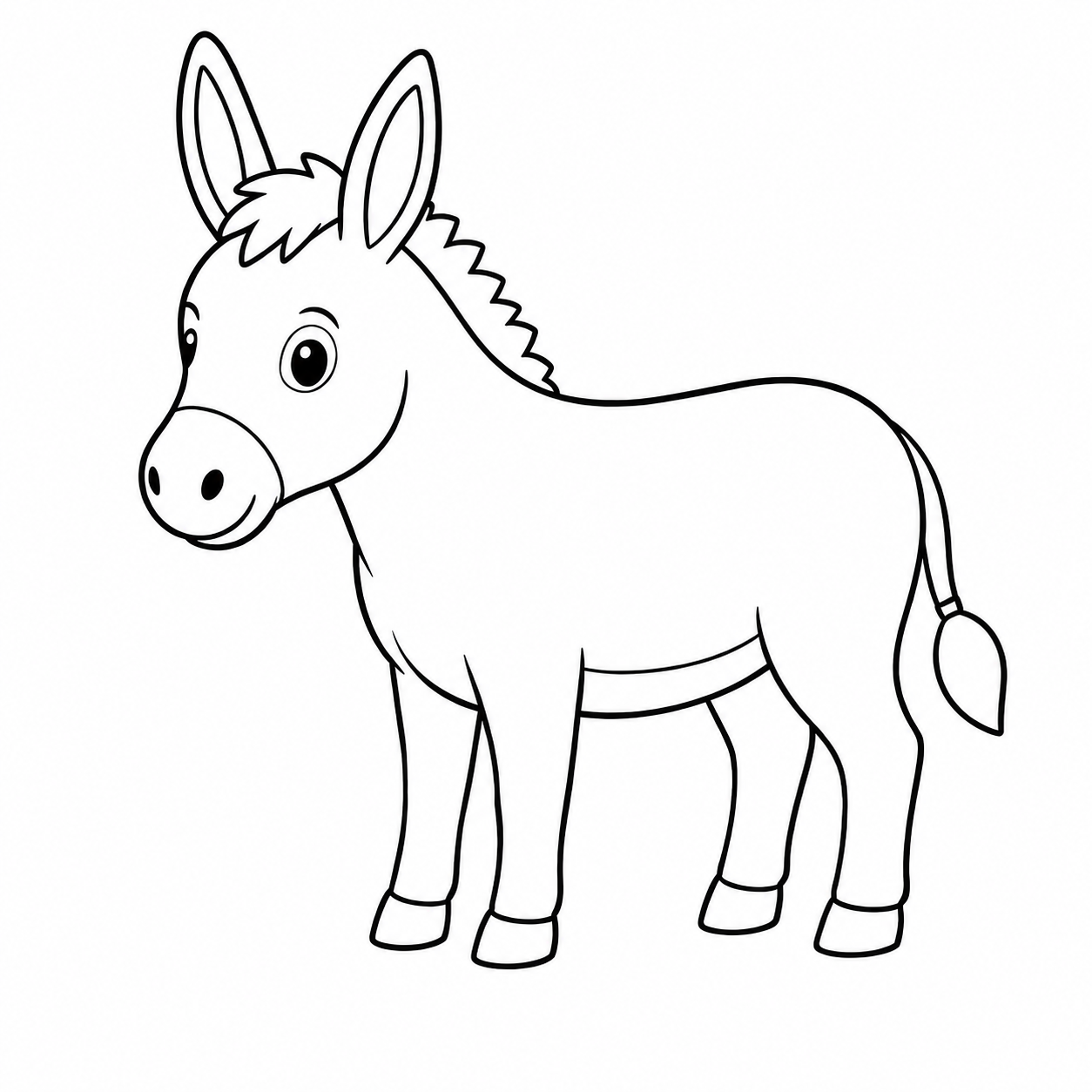 ロバのぬりえ用線画