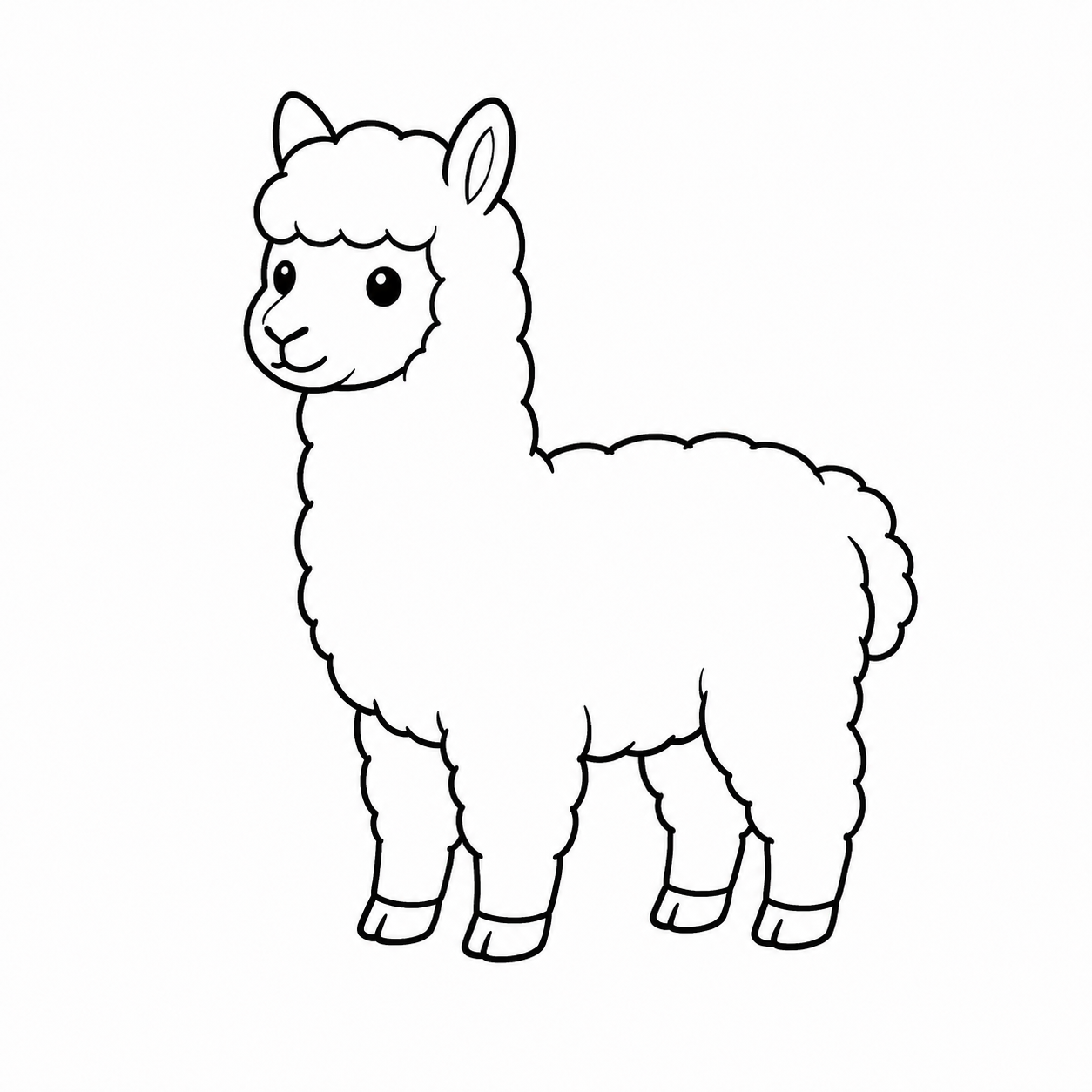 アルパカのぬりえ用線画