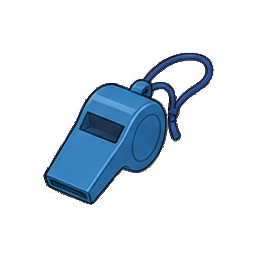 ロゴがない青い防災ホイッスルのアイコン