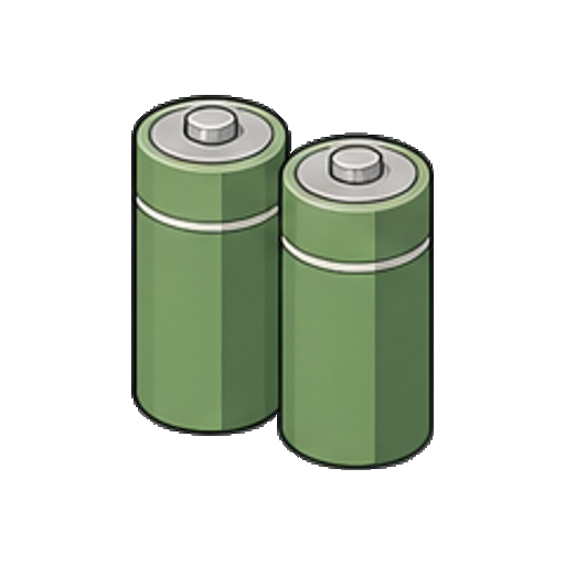 文字がない緑の乾電池のアイコン