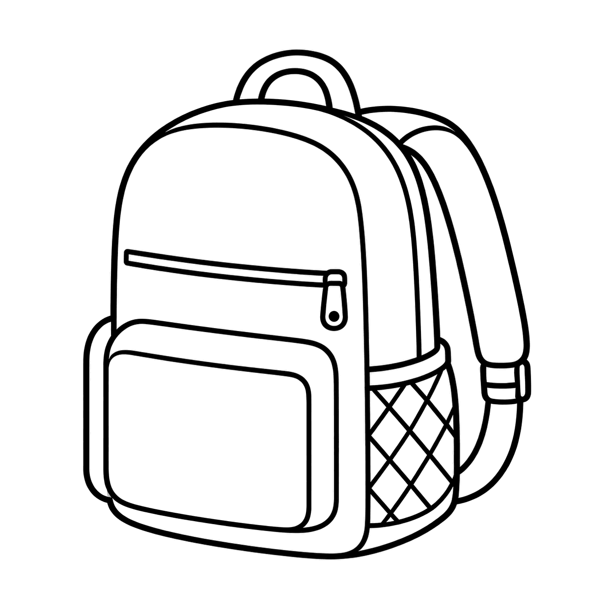 非常用リュックのぬりえ用線画（防災グッズのイラスト・ぬりえ24種類）