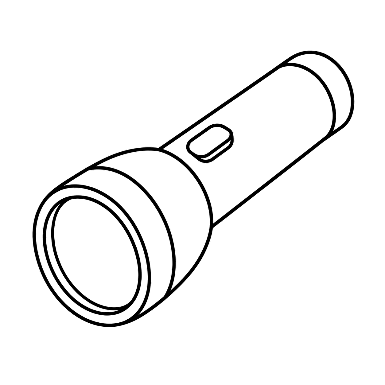 懐中電灯のぬりえ用線画