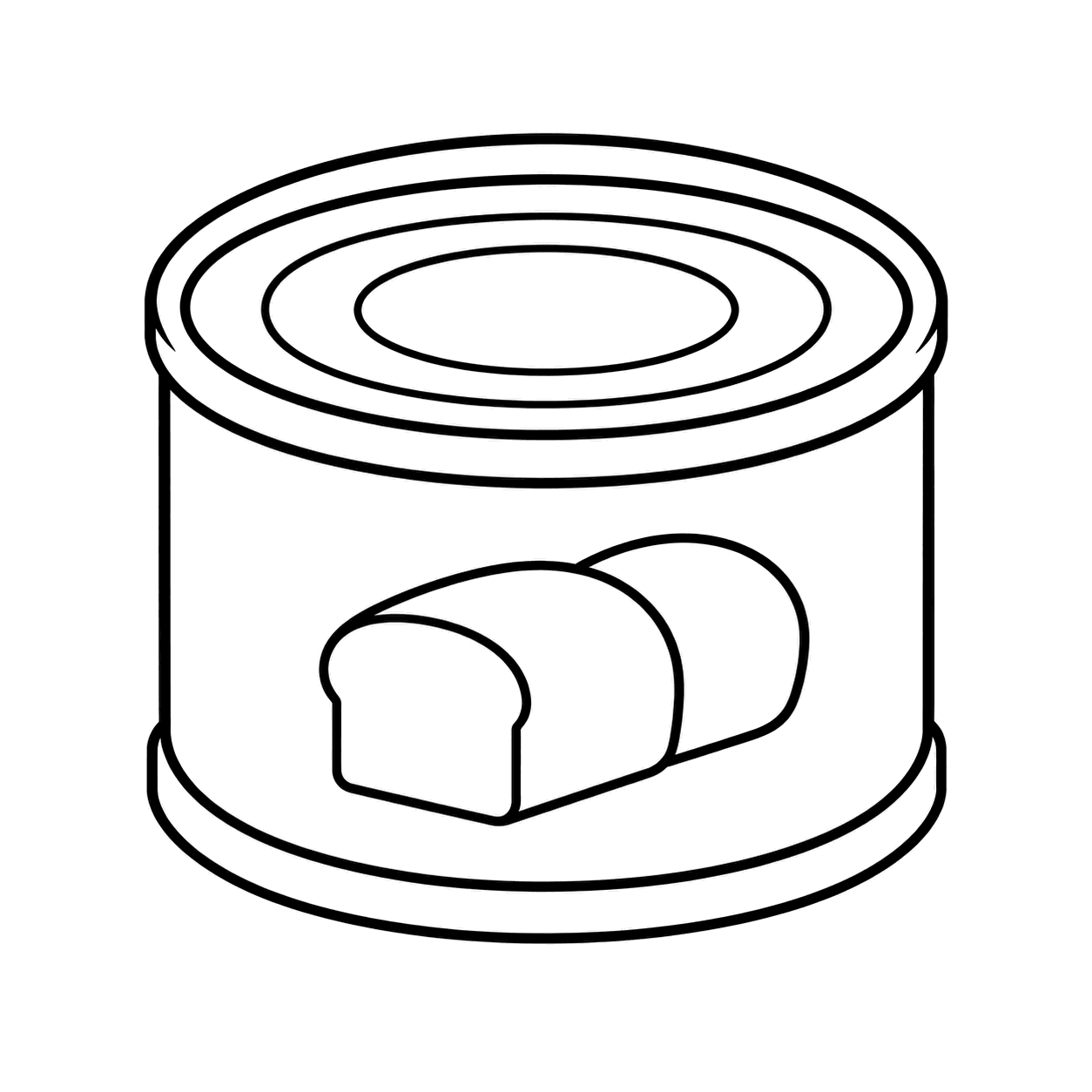 缶入りパンのぬり絵用線画