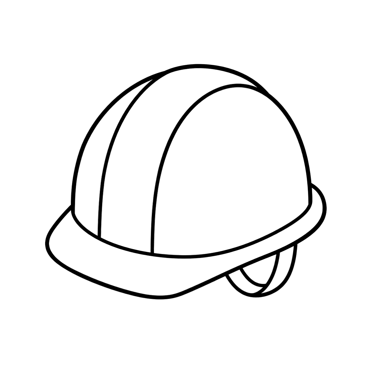 防災ヘルメットのぬり絵用線画