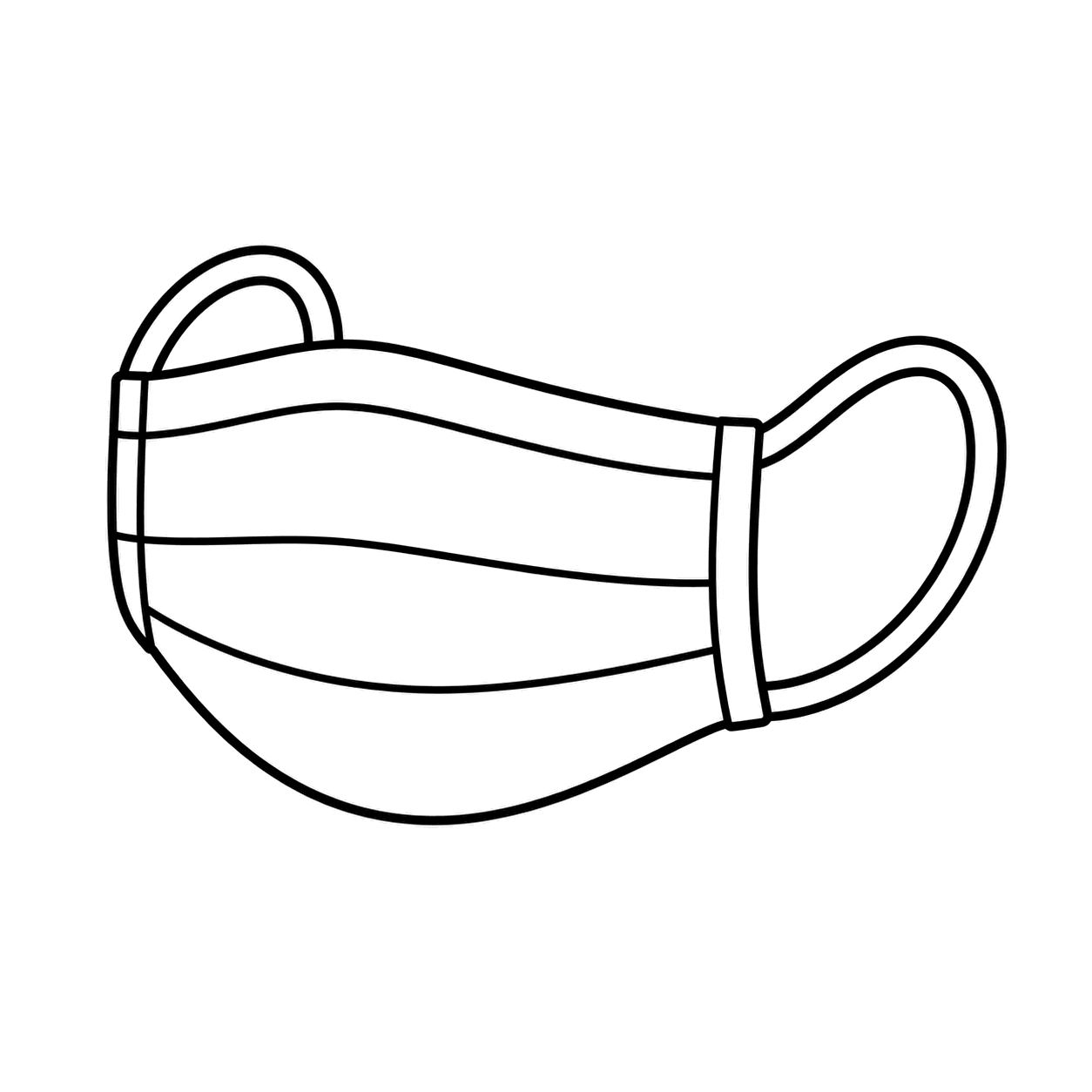 防じんマスクのぬり絵用線画