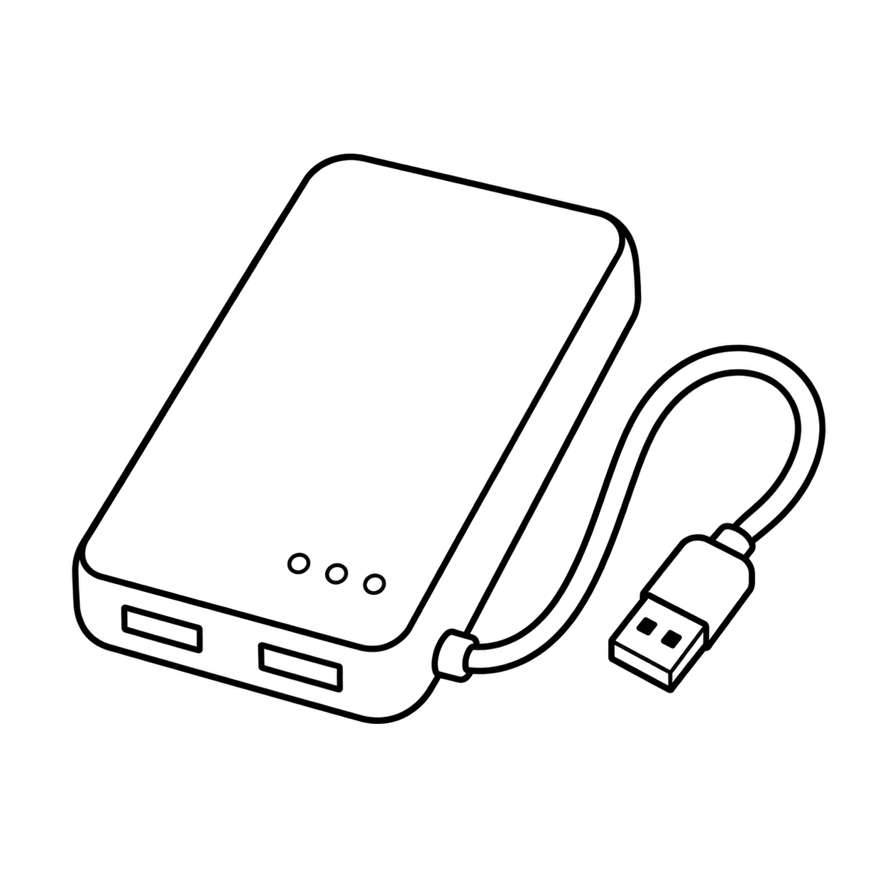 モバイルバッテリーのぬり絵用線画