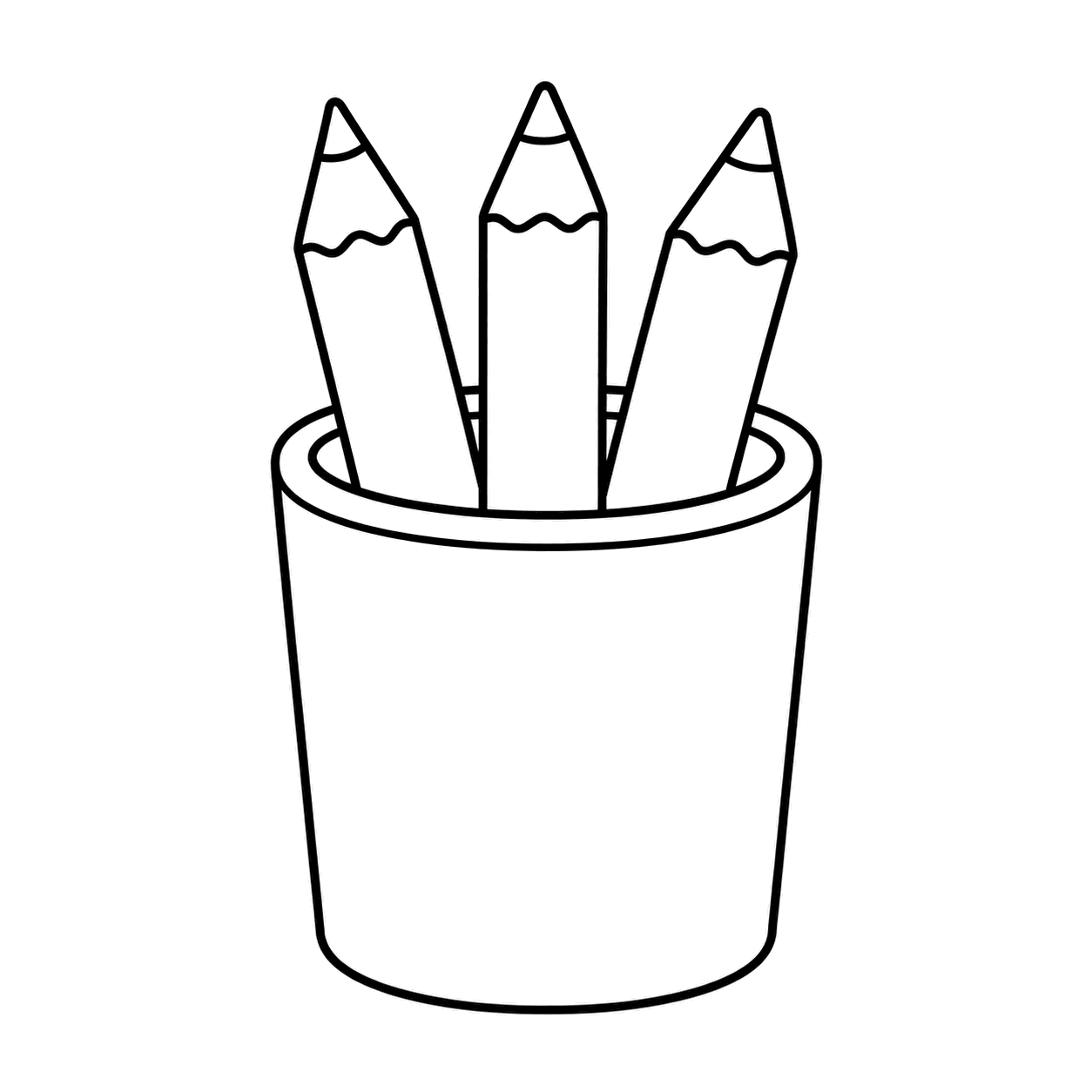 色鉛筆立てのぬりえ用線画
