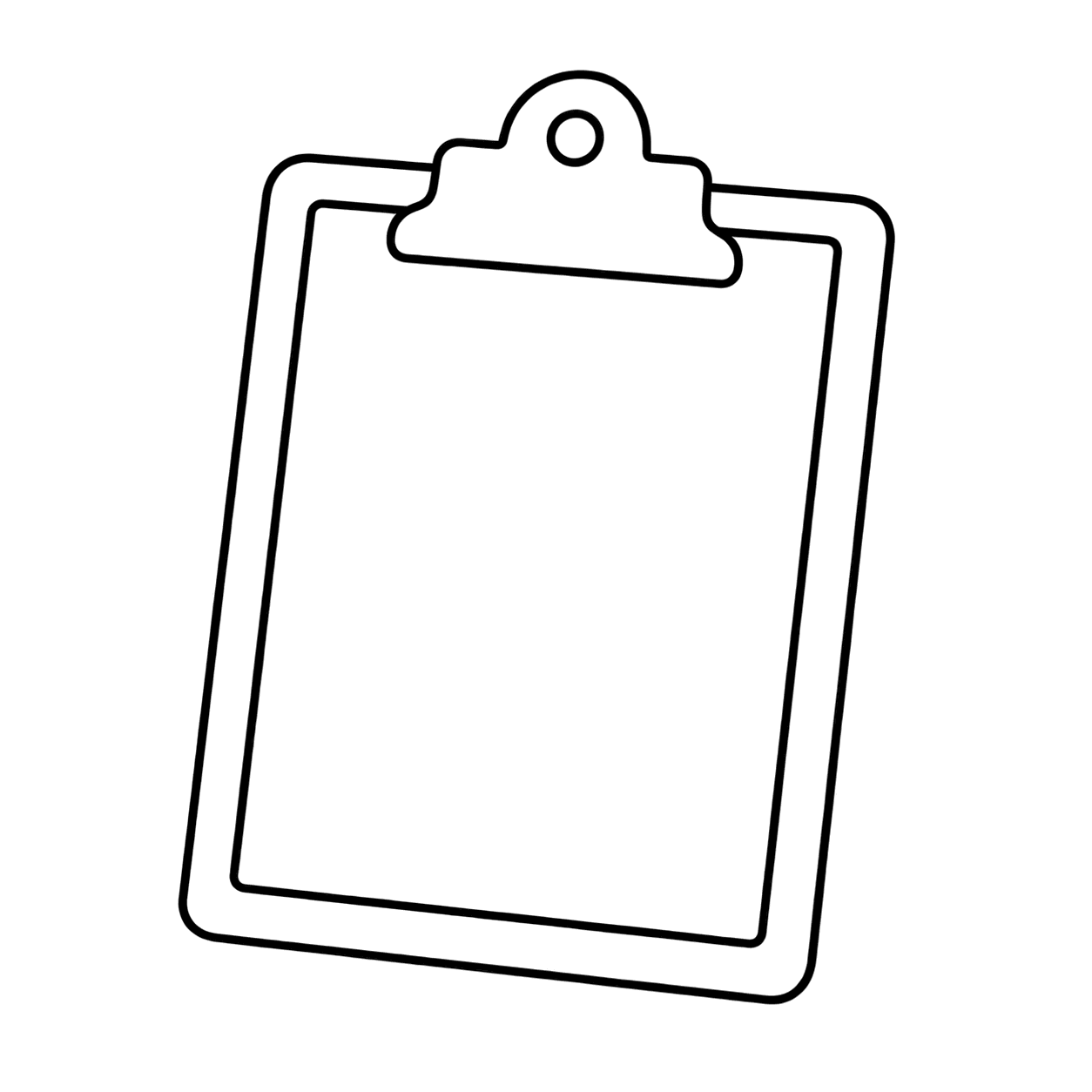クリップボードのぬりえ用線画