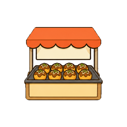 文字や人物がないたこ焼き屋台のアイコン