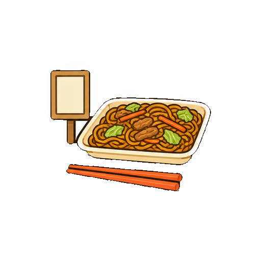 文字や人物がない焼きそば屋台のアイコン