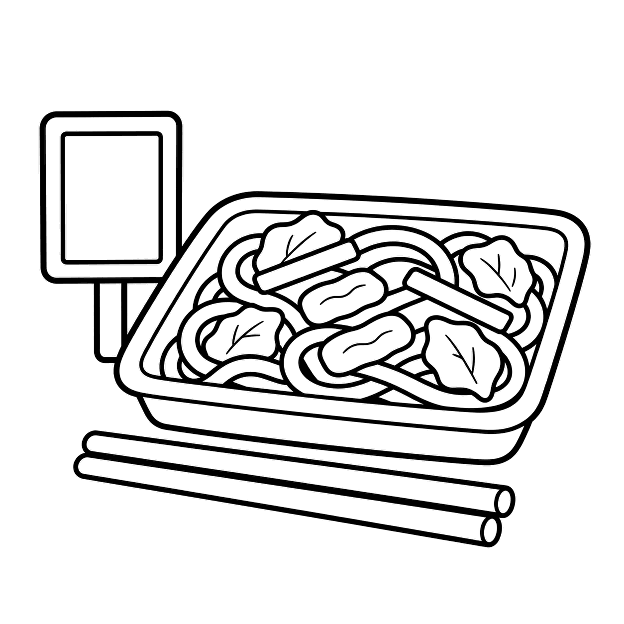焼きそば屋台のぬりえ用線画