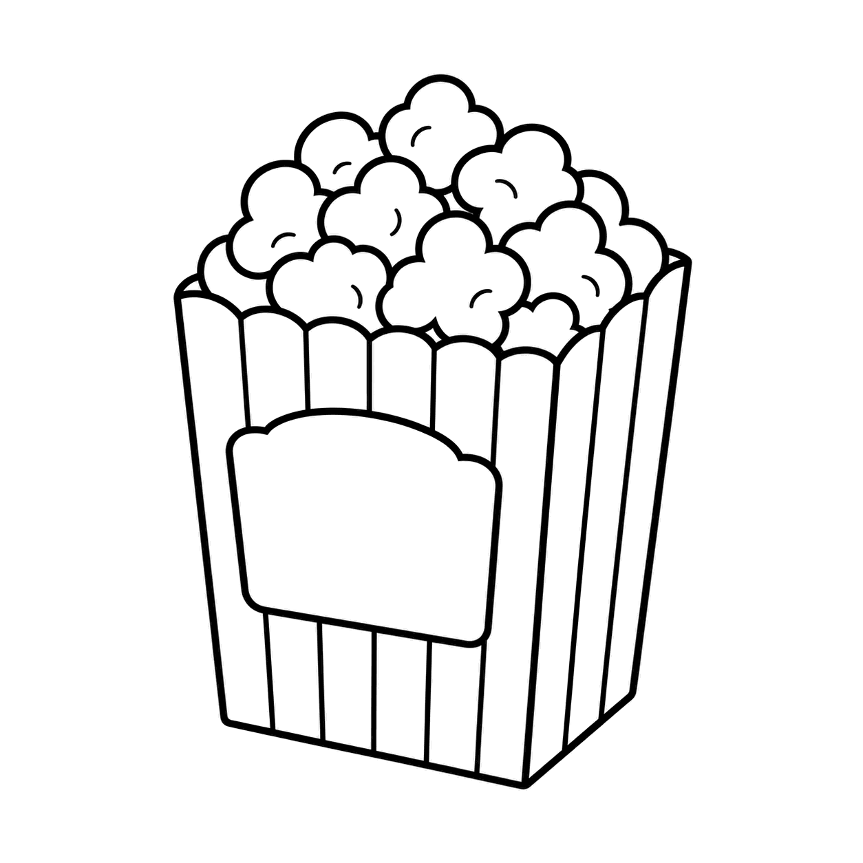 ポップコーンのぬりえ用線画