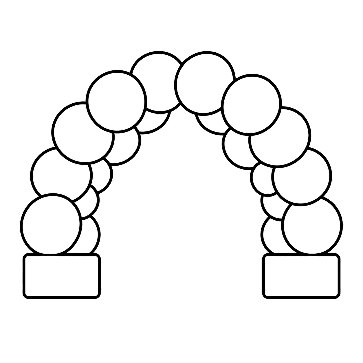 バルーンアーチのぬりえ用線画