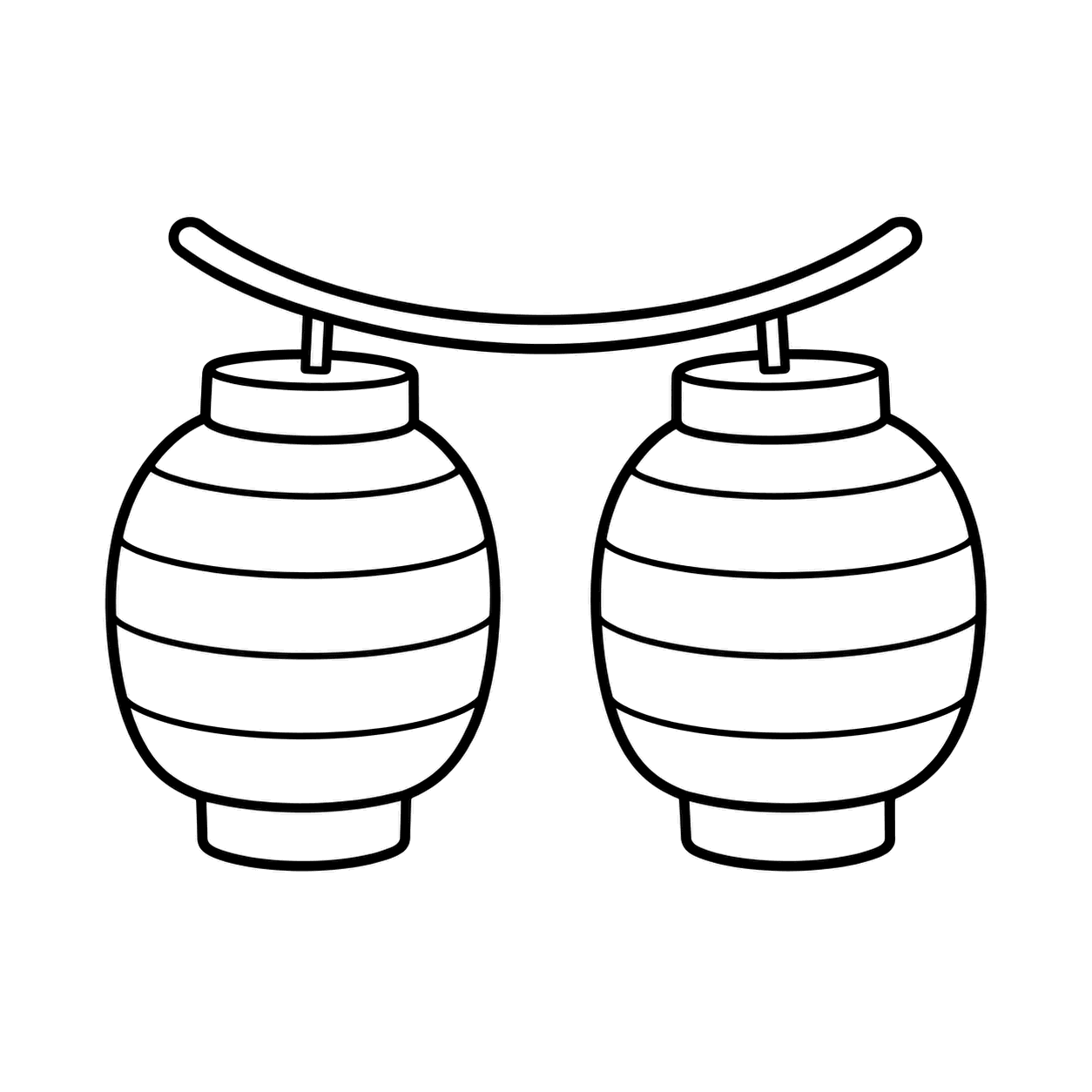 ちょうちんのぬりえ用線画