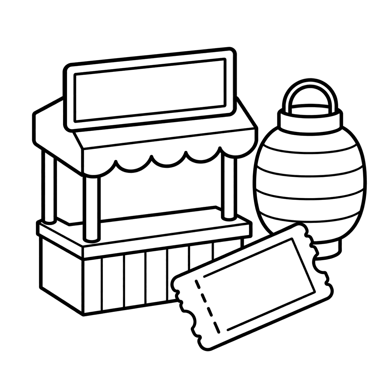 模擬店グッズセットのぬりえ用線画