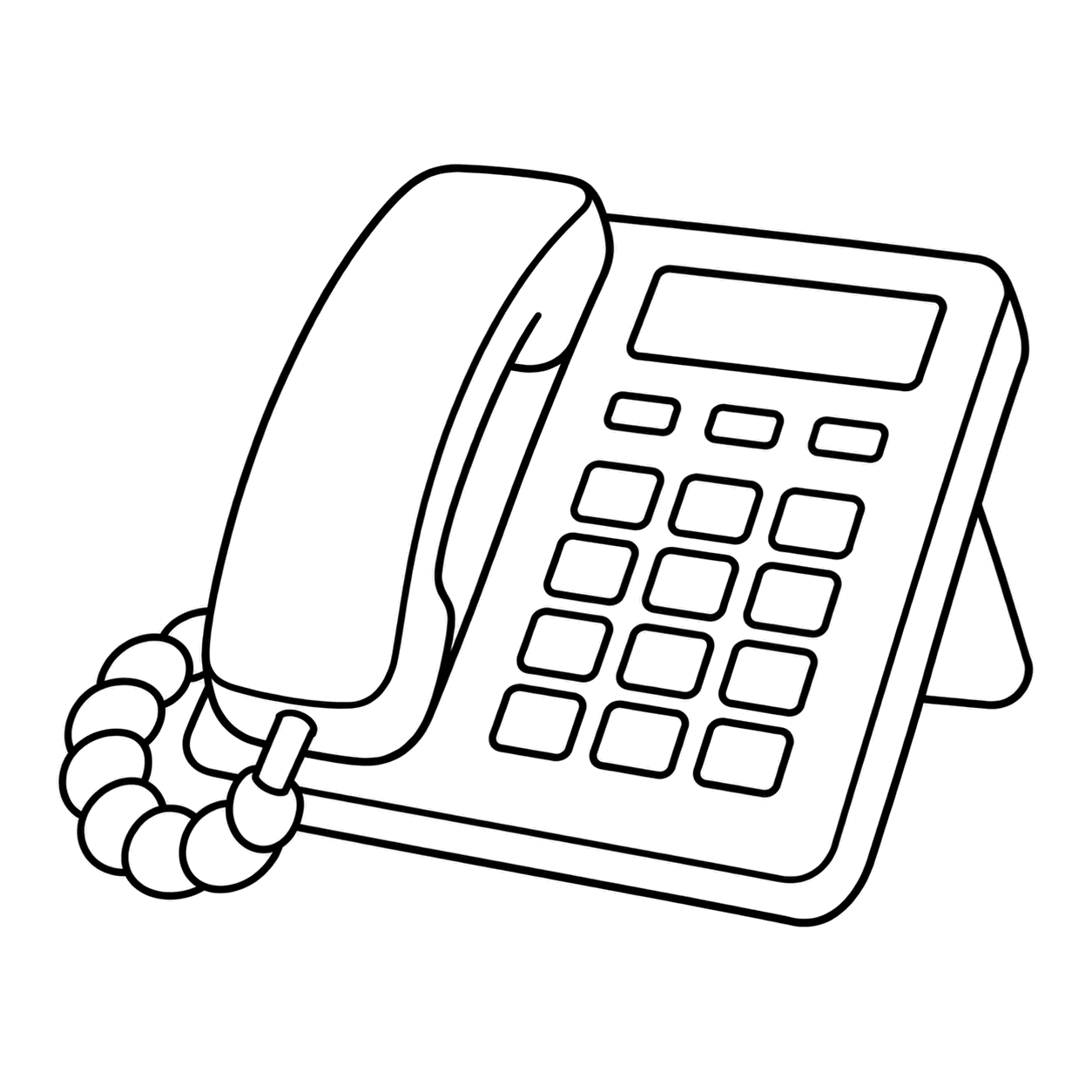 固定電話のぬり絵用線画