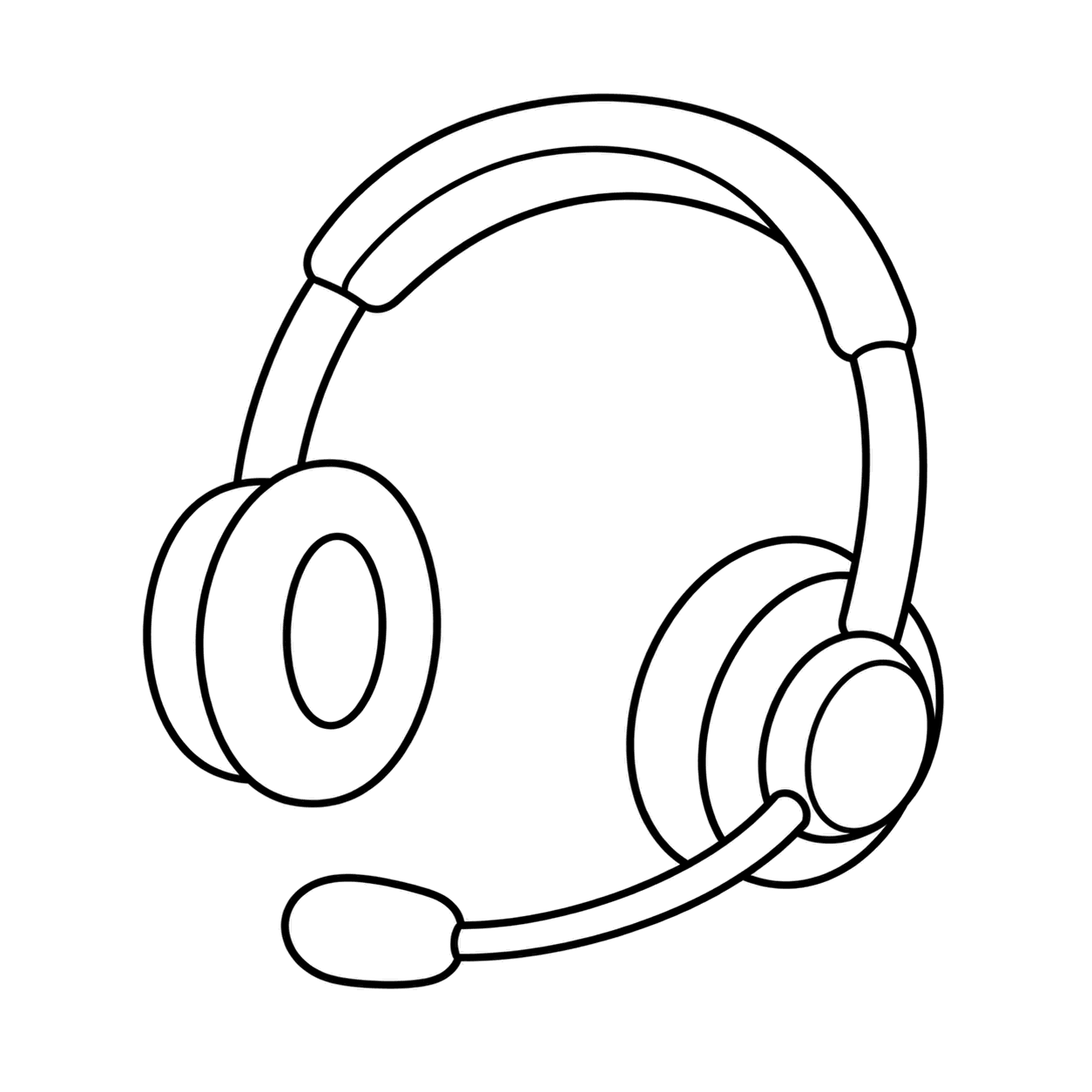 ヘッドセットのぬり絵用線画
