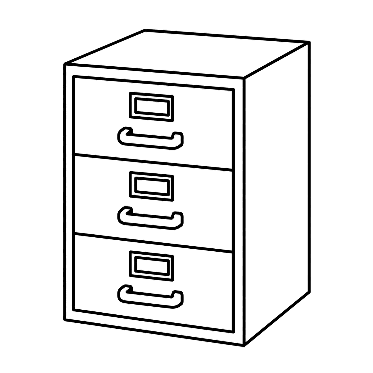 キャビネットのぬり絵用線画