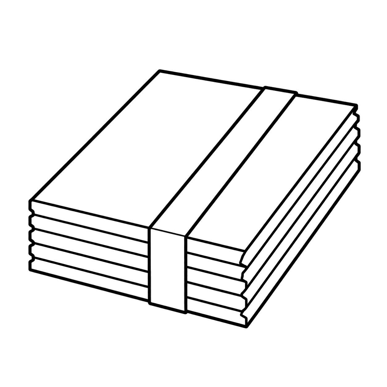 書類の束のぬり絵用線画