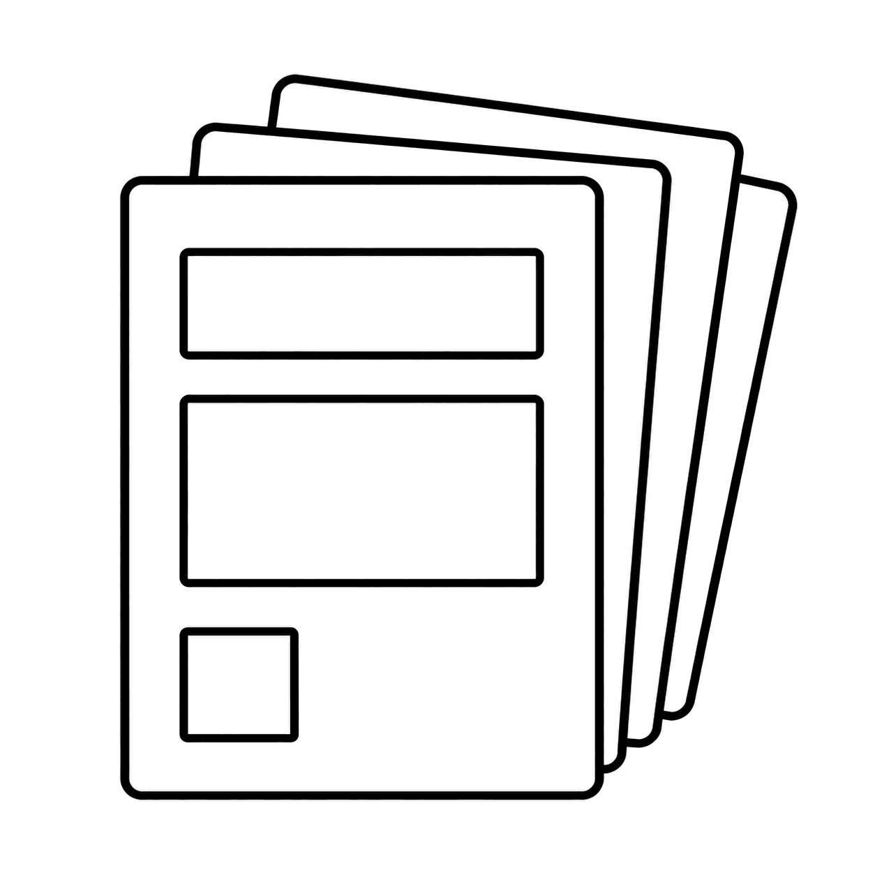 請求書の束のぬり絵用線画