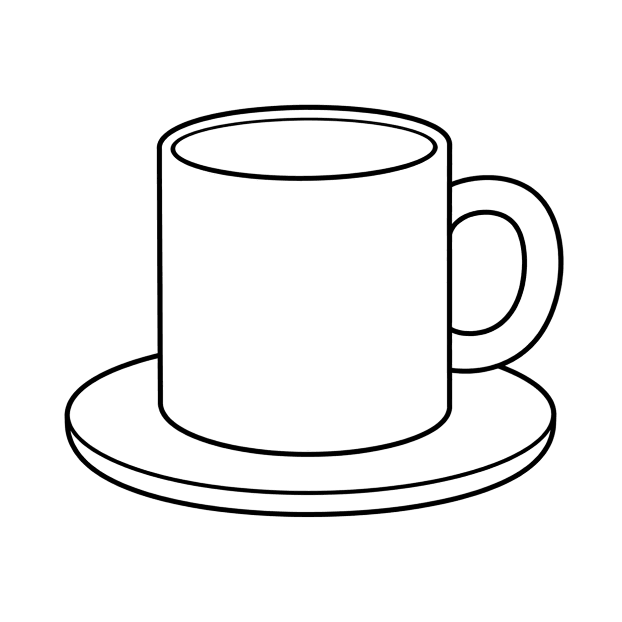 オフィスマグのぬり絵用線画