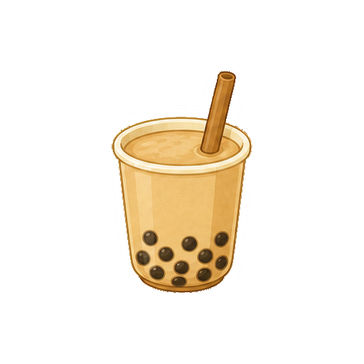 透明カップや文字がないタピオカミルクティーアイコン