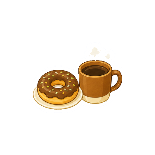 顔や文字がないドーナツとコーヒーのアイコン