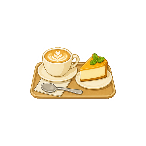 文字やロゴがないカフェトレイセットアイコン