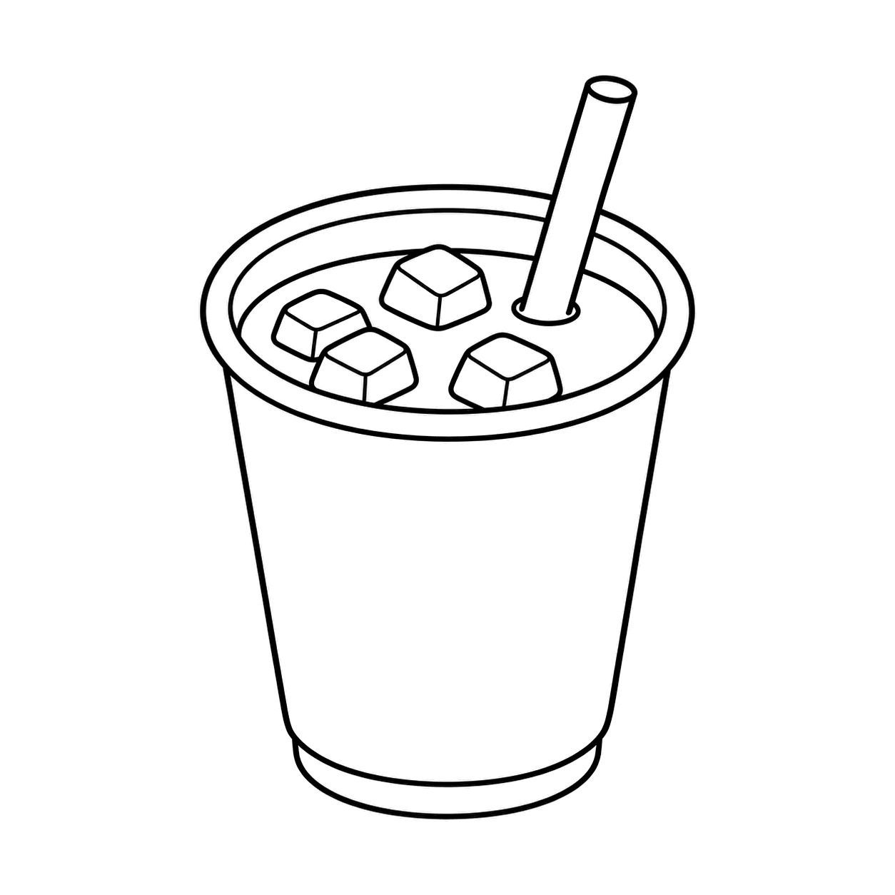 アイスコーヒーのぬりえ用線画