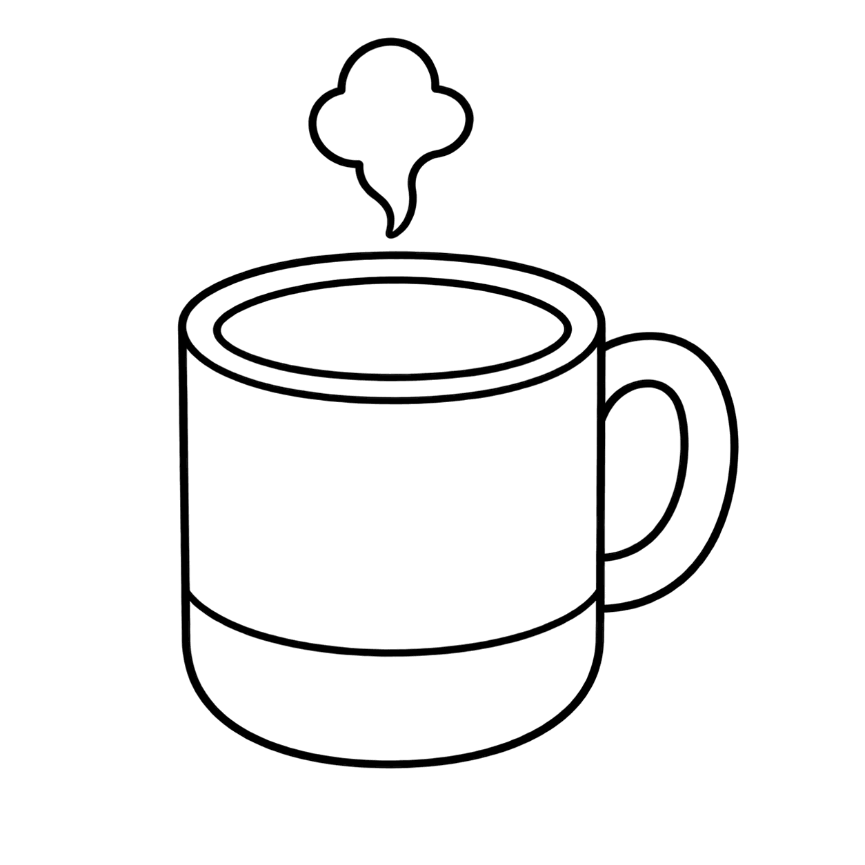 コーヒーマグのぬりえ用線画