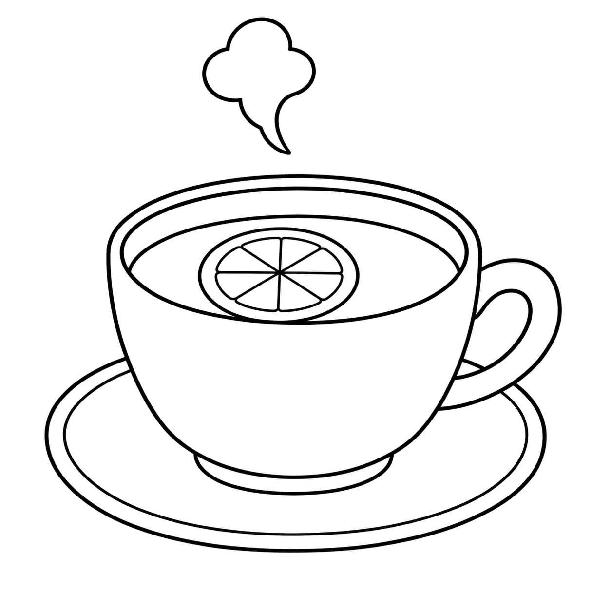 紅茶のぬりえ用線画