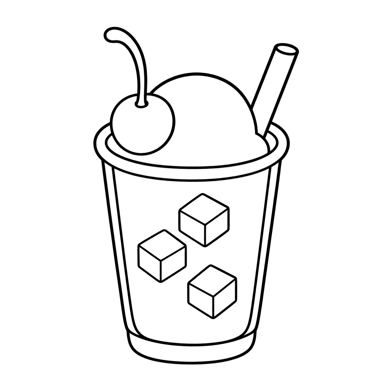 クリームソーダのぬりえ用線画
