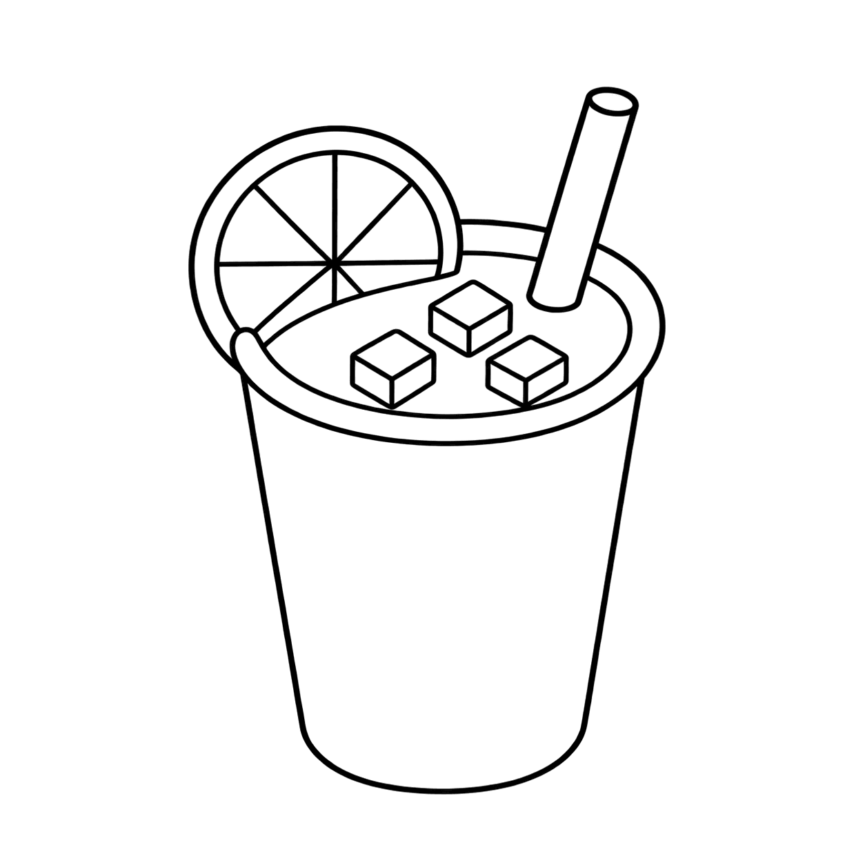 オレンジジュースのぬりえ用線画