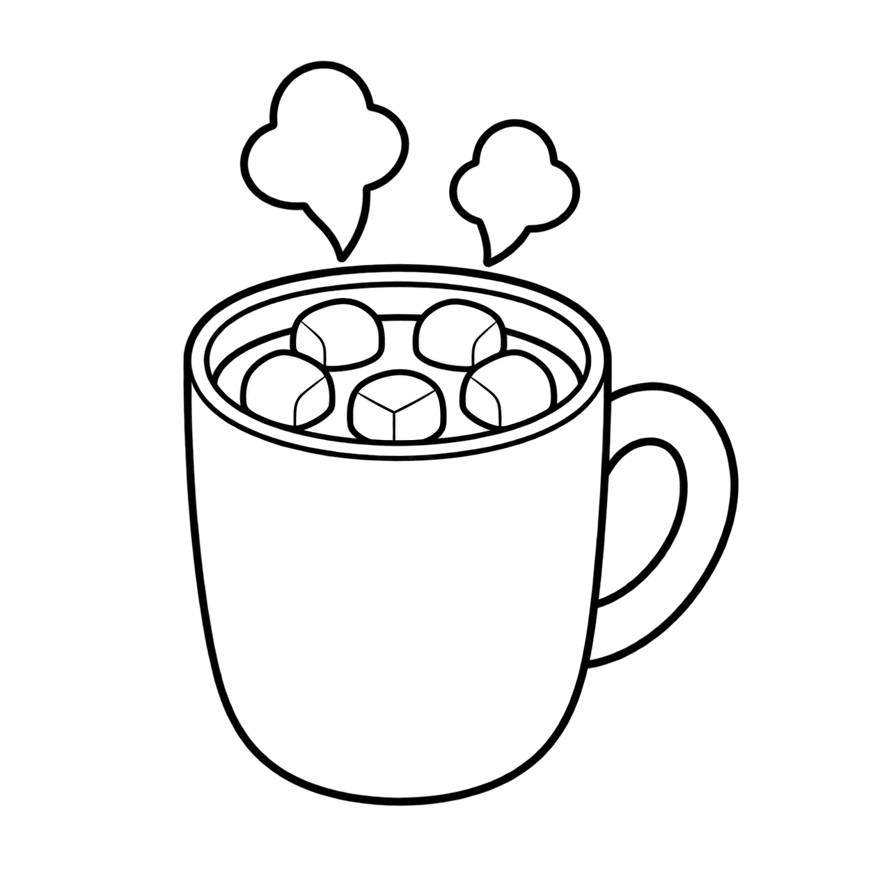 ホットチョコレートのぬりえ用線画