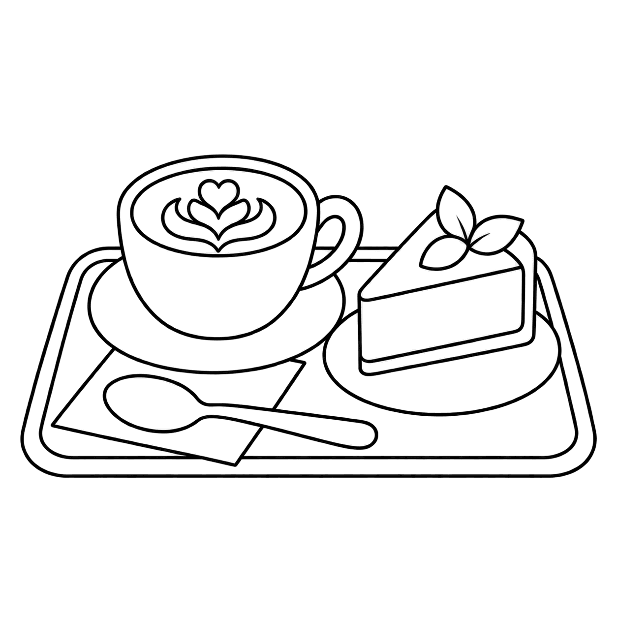カフェトレイのぬりえ用線画